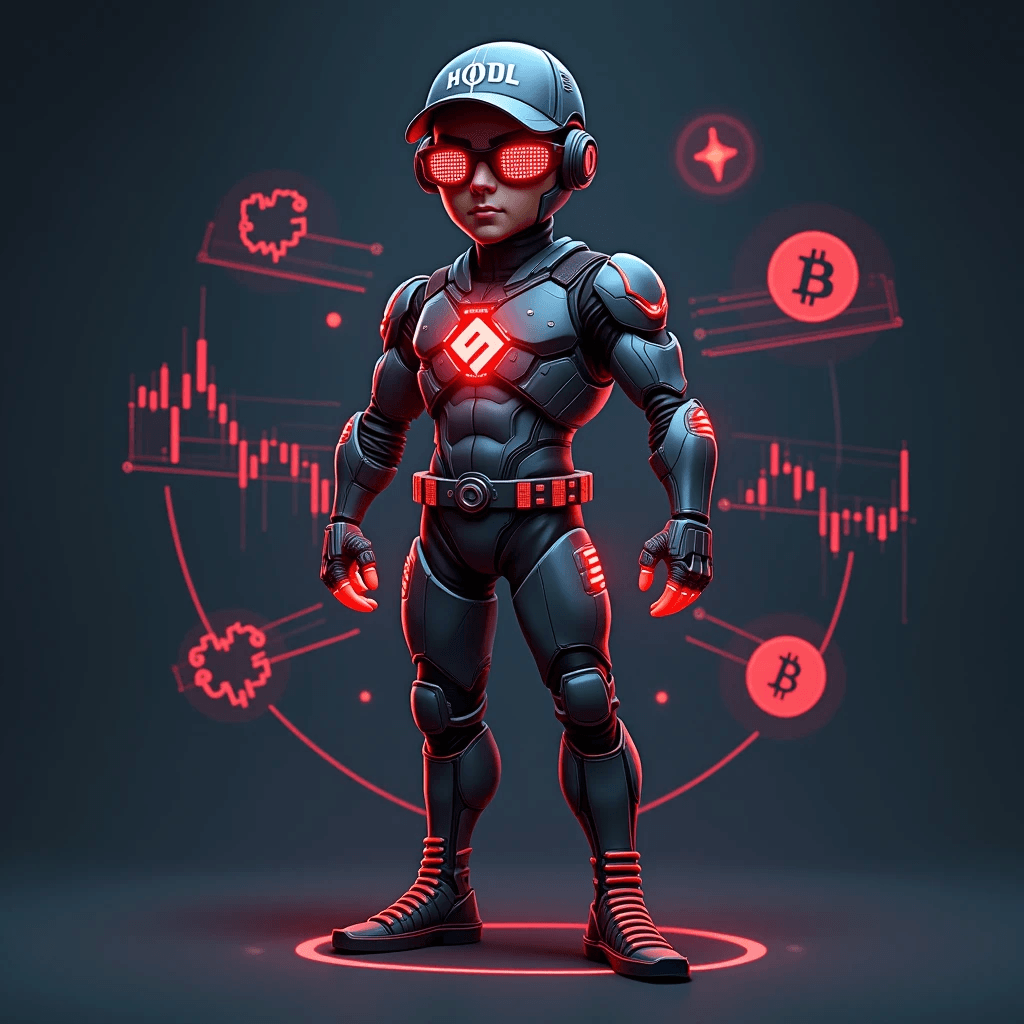 Trader Dex, the official mascot of TopCryptoSpot, a futuristic trader representing the spirit of cryptocurrency and blockchain innovation.