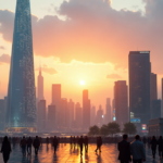 "Discover the Future of Crypto: Transforming the World with Blockchain Innovation" "A futuristic cityscape at dusk featuring a sleek skyscraper with intricate blockchain patterns, symbolizing crypto adoption trends 2025."