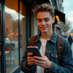 "Mastering Crypto Everyday: A Beginner's Guide to Using Cryptocurrency for Real-World Purchases" "A young adult confidently holds a smartphone displaying cryptocurrency transaction confirmation in front of a bustling city coffee shop."