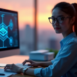 Master Blockchain Fundamentals with Confidence: Unlock a Smarter Future in Crypto and Beyond A young woman sits confidently at a modern desk, surrounded by cryptocurrency resources, with a calm determination and intelligent expression.