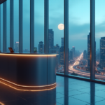 Crypto Trends Shaping the Digital Economy: Expert Insights on Emerging Cryptocurrencies and Blockchain Innovations "High-tech cryptocurrency exchange terminal in a futuristic trading floor setting, reflecting crypto adoption trends 2025."