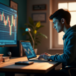 "Mastering Crypto Fundamentals for a Smarter Financial Future: Explained for Students and Educators" "A young adult student sits at a desk, focused on cryptocurrency trading platform, surrounded by finance books and market data monitor."